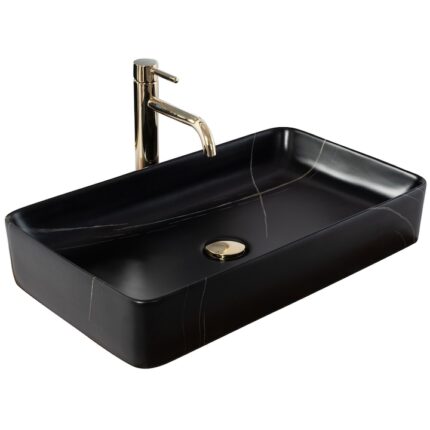 Lavoar pentru blat Rea Denis Black Stone Mat