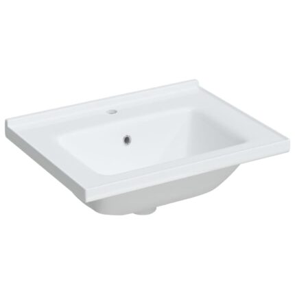 Chiuveta de baie vidaXL, alba, 61x48x19, 5 cm, ovala, ceramica, 10.8 Kg