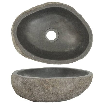Chiuveta din piatra de rau vidaXL, (29-38)x(24-31) cm, oval