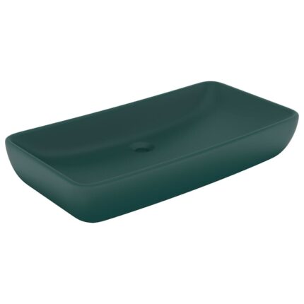 Chiuveta de baie dreptunghiulara de lux, vidaXL, Ceramica, 71x38 cm, Verde