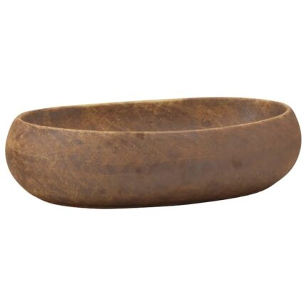 Lavoar de blat vidaXL, maro, 59x40x15 cm, ceramica, oval, 10 Kg