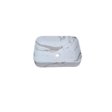 Lavoar efect marmura, dreptunghiular montare pe blat 50x38 cm