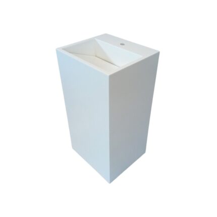 Lavoar freestanding MIAMI (chiuveta de baie) din compozit Krion, 45 x 40 x 86 cm, Alb