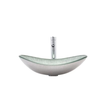 Set chiuveta baie si baterie, Blackswan, Tip M1, model oval - verzui/ argintiu, dimensiune 56 cm
