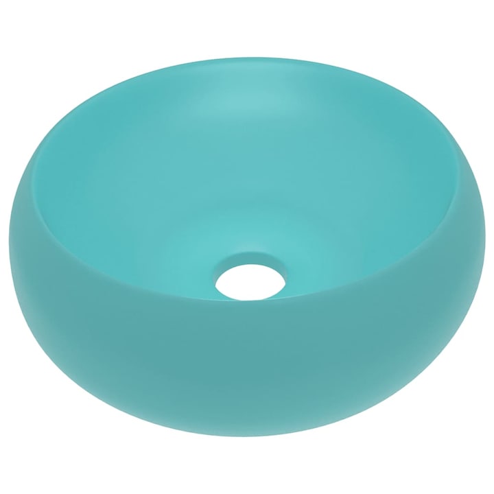 Ceramica Chiuveta de baie rotunda de lux, vidaXL, Ceramica, 400 x 150 mm, Verde deschis