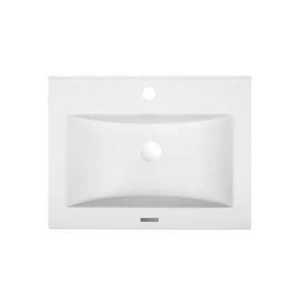 Lavoar compozit Montebella, baterie, ventil click-clack, 60x46cm, Panda, alb