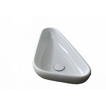 Chiuveta de blat moderna, forma triunghiulara, SCARLENE WHITE, culoare alb lucios, 510 x 360 x 595 mm