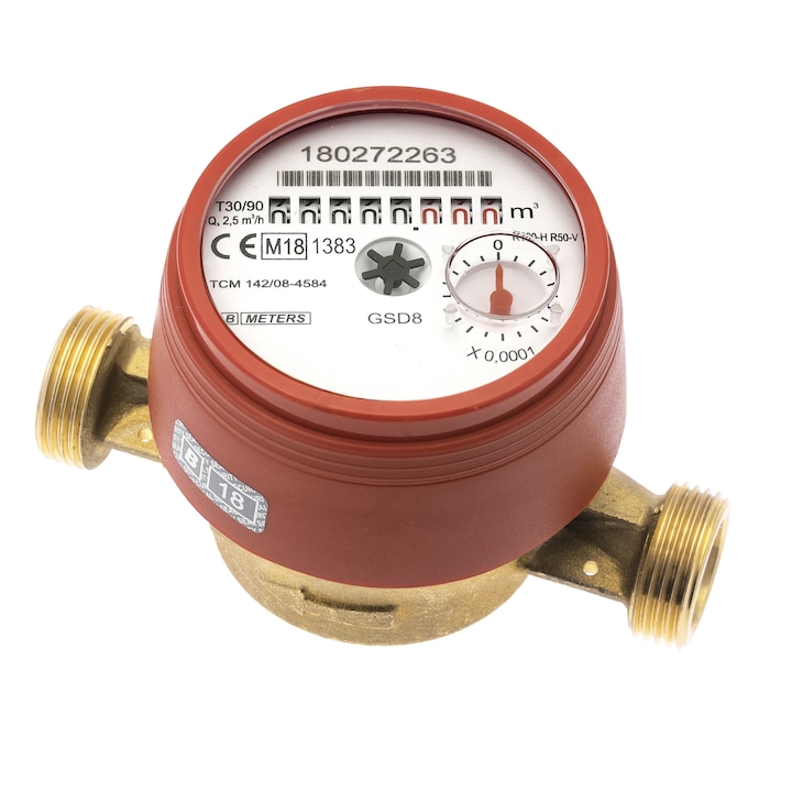B METERS Apometru, contor de apa, B METERS, GSD8, Dn15-1/2”, apa calda, R100