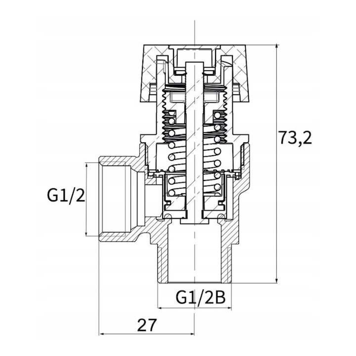 ZAWÓR BEZPIECZEŃSTWA 1/2' x 1/2" 3 BAR WZ