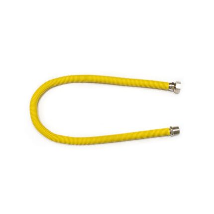 Racord de gaz inox, Gastech, cu protectie de cauciuc galben, flexibil si extensibil, ½” 100-200 MF, pentru instalatii termice
