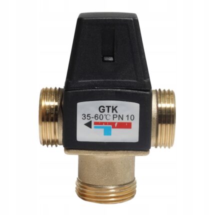 Ventil termostatic de amestec, 3 cai, 35-60°C, corp din alama, DN25, pentru apa si gaz