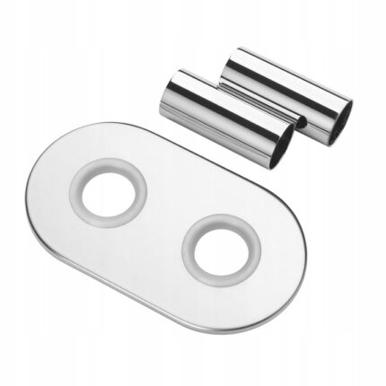 Set rozeta si 2 mansoane, Invena, Metal, Crom