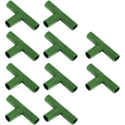 10 conectori pentru cadru de sera, Plastic, 16mm, Verde