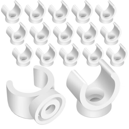 Set 50 cleme pentru fixare tevi, JENUOS®, PVC, 16 mm, Alb