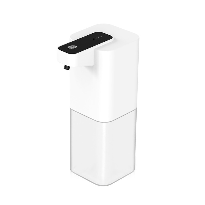 Dispenser automat cu senzor de miscare pentru sapun lichid, spuma sau spray dezinfectant, Esprodys®, acumulator de mare capacitate 1500 mAh, incarcare rapida cu USB-C, 400 ml, spumare rapida in 0.25s, portabil, Alb