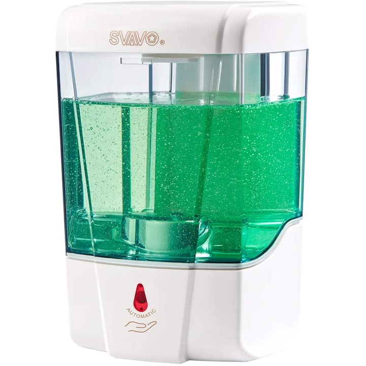 Dispenser automat de sapun Flyme, Senzor infrarosu, ABS, Capacitate 600 ml, Alb