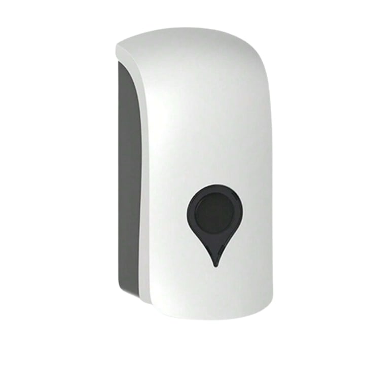 Dispenser - dozator sapun lichid, 1000 ml cu suport de agatare pe perete, alb/gri, 24.5 x 11.7 x 11.7 cm