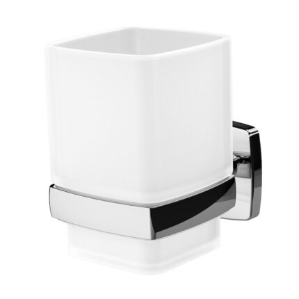 Suport pahare AM.PM Gem AGA34300 pentru periute de dinti cu suport de perete, sticla mata, crom