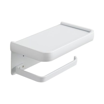 Suport pentru hartia igienica, Roffie, Aluminiu, Alb