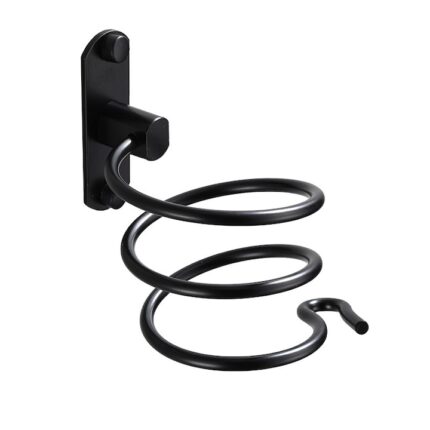 Suport pentru uscator de par, GOGOU®, aliaj de aluminiu, negru