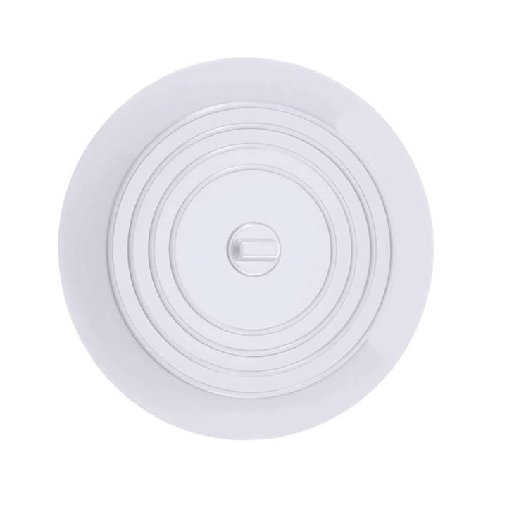 Capac Din Silicon Pentru Chiuveta/Cada/Sifon Luxer, Protectie Impotriva Gandacilor si Mirosurilor Neplacute, Diametru 15 cm, Alb