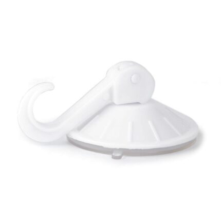 Carlig din plastic cu ventuza 5.5 cm Alb