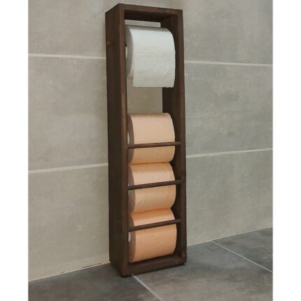 Suport hartie igienica din lemn Homs, 62x14 cm,nuc