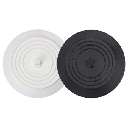 Set 2 dopuri pentru cada, JENOUS®, silicon, anti gandaci si mirosuri neplacute, universal, Alb/Negru