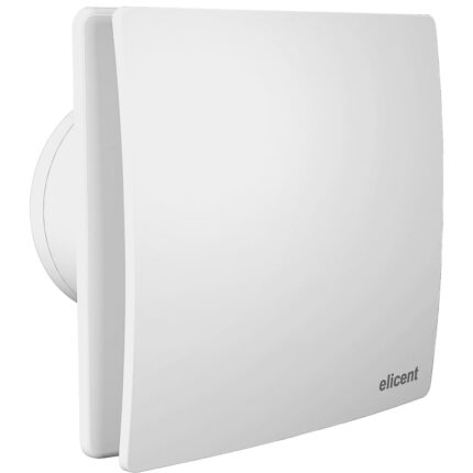 Ventilator baie Elicent Elegance 100, Clapeta antiretur, Motor Long Life 30000h, Debit 90mc/h, IPX4, Alb