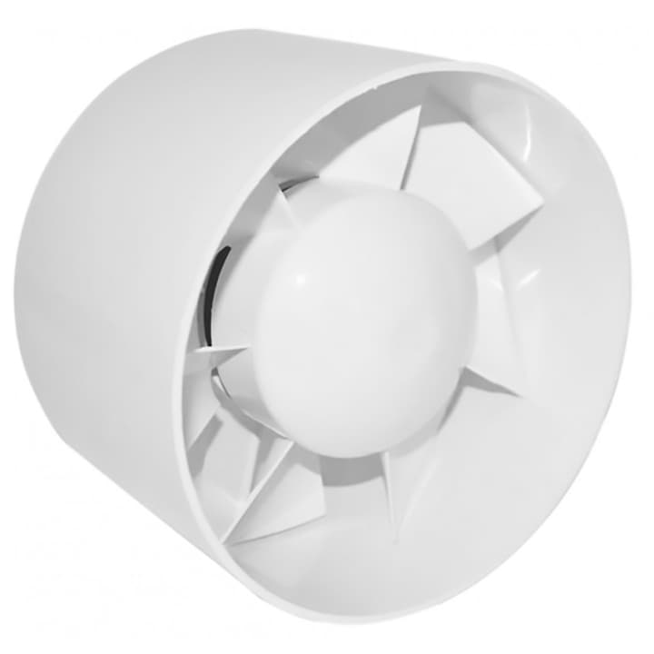 Ventilator, DOSPEL, PVC, EURO 2, Ф120, 17W, Axial pentru instalare in teava, Alb
