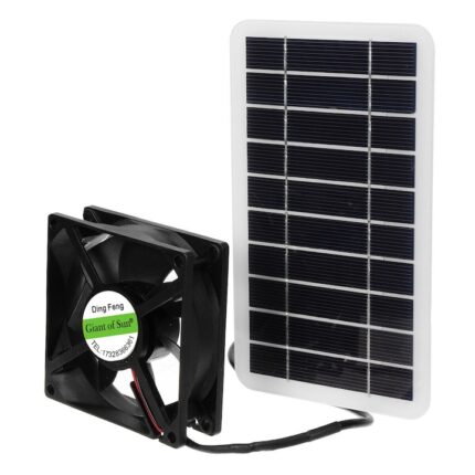 Ventilator solar, Qttvbtna, EVA, 157x94 mm, Negru