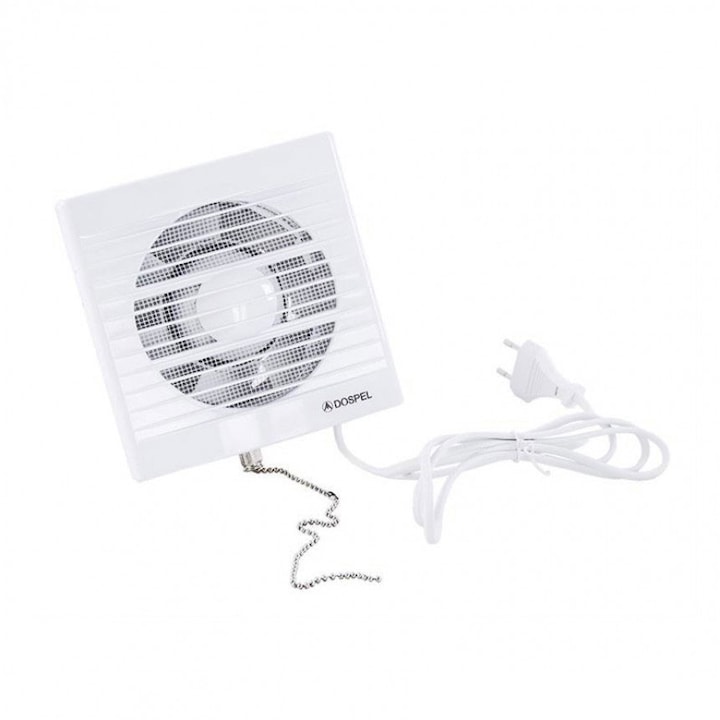 Ventilator, DOSPEL, PVC, STYL WP-P, F120, Ax cu fir si mufa, Alb