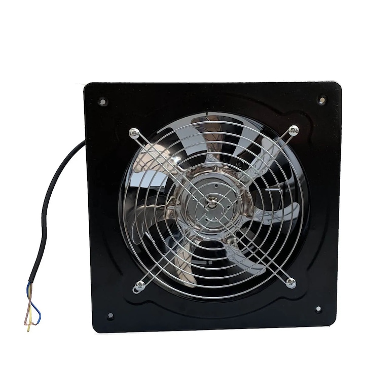 Ventilator, montare pe perete, 8 inch, metal, negru