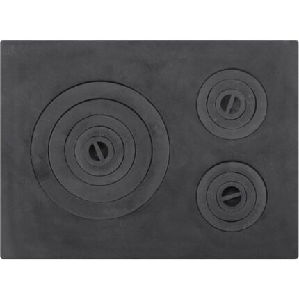 Plita din fonta pentru soba, fara rama, 3 ochiuri, 650 x 470 mm