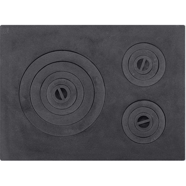 Plita pentru soba Evotools 660509, cu 3 ochiuri, 550x400 mm, Fonta