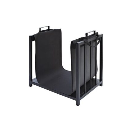 Suport Cos Metalic Elegant Lemne Pentru Sobe Si Seminee, Culoare Negru