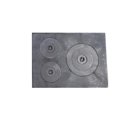 Plita din fonta cu rama, 3 ochiuri, 62 x 54 cm