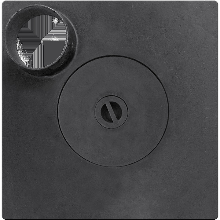 Plita Fonta pentru Soba 380x380mm, 1 Ochi si Gat Burlan 120 mm, EvoTools