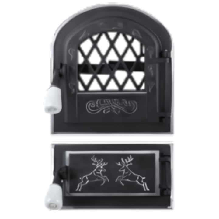 Usa Soba Sticla + Cenusar Cerbi + Decor Argintiu