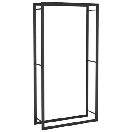 Suport pentru lemne de foc vidaXL, negru mat, 80x28x154 cm, otel