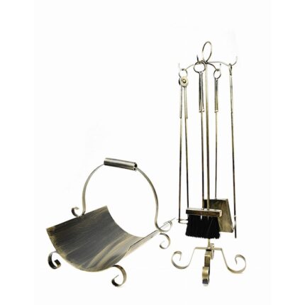 Set pentru semineu, Dixiestore, Cu suport, Auriu, nr 1938