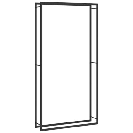 Suport pentru lemne de foc vidaXL, negru mat, 110x28x214 cm, otel