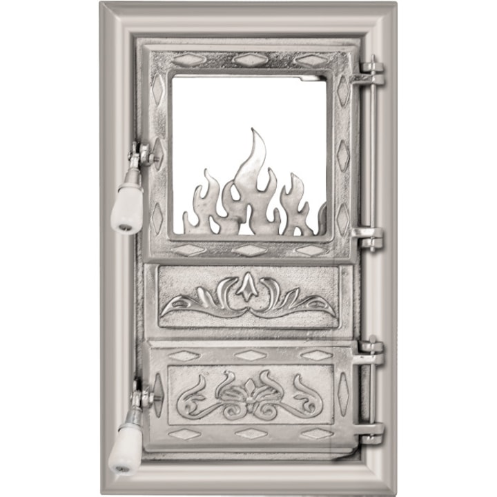 Usa Soba Monobloc cu Geam Nichelata 525mmx310mm, fonta, nichelata, AV660323