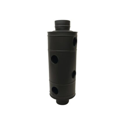 Burlan recuperator negru cu gauri, din otel, Ø110 mm