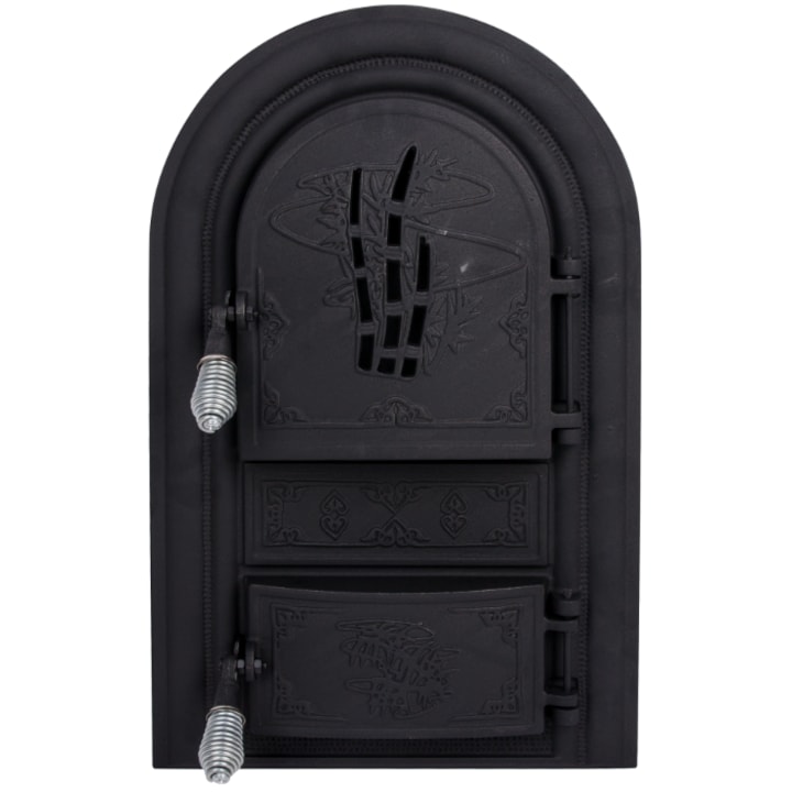 Usa neagra pentru semineu, BuildXell, model Bamboo, 555x345mm