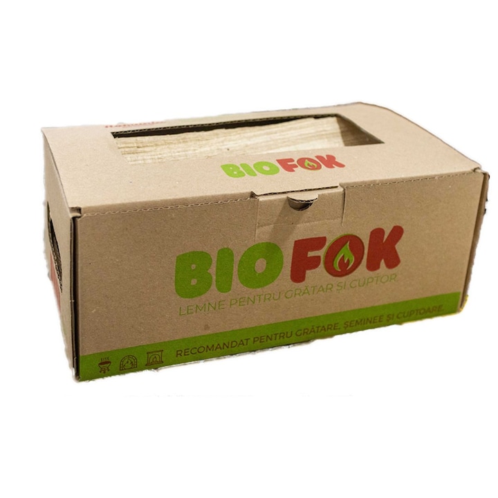 Lemn de foc pentru gratar la cutie, BioFok, 1.8 Kg