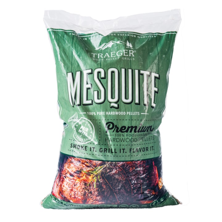 Peleti pentru gratar Traeger, Lemn de mesquite, 9.1 kg