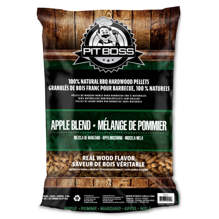Peleti pentru gratar, Pit Boss, Apple, 9 kg