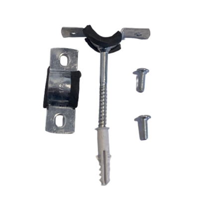Colier metalic pentru teava 1/2", 20 mm cu garnitura cauciuc si diblu