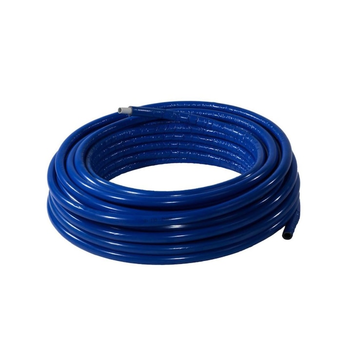 Teava multistrat Fornello Hidronix, cu izolatie de culoare albastru, diametru 20x2 mm, insertie de aluminiu, colac 50 ml